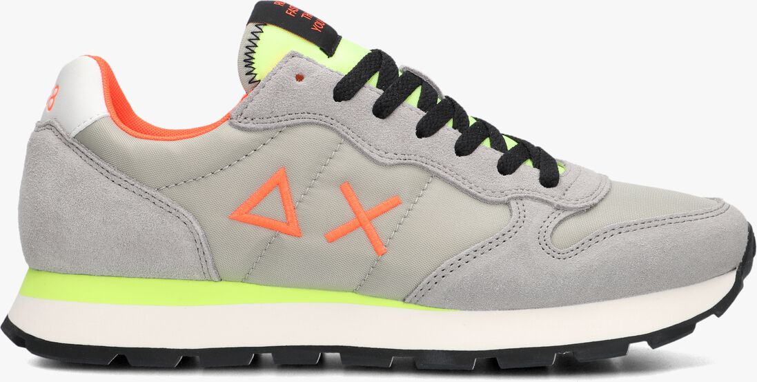 SUN68 grijze sun68 lage sneakers tom fluo