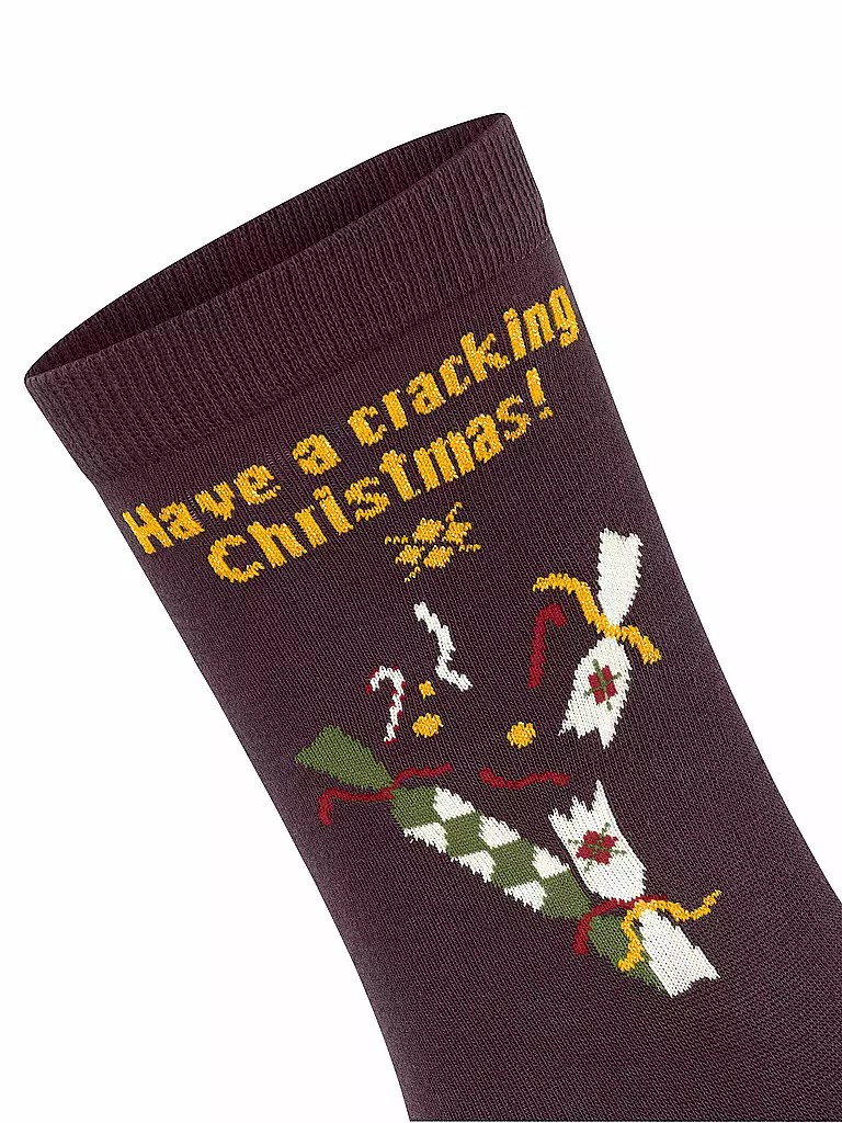 BURLINGTON Damen Socken X-MAS CRACKER barolo dunkelrot
