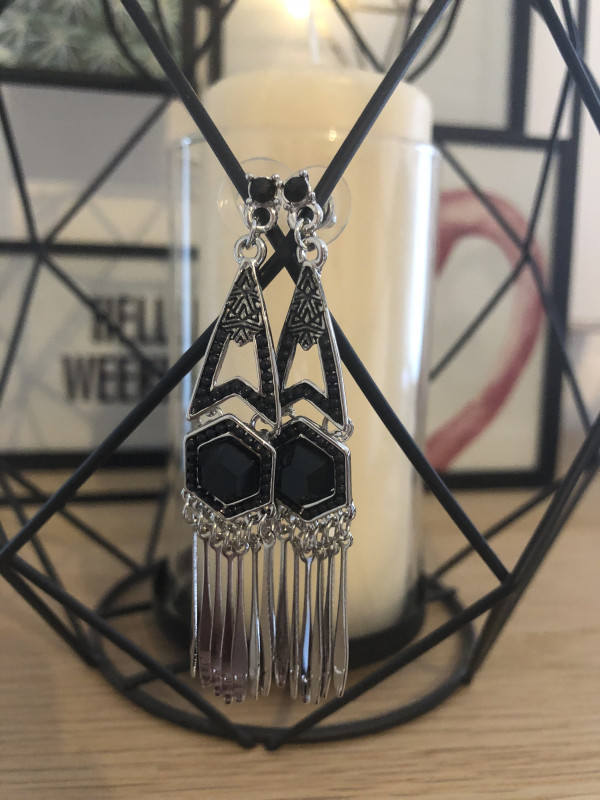 Boucles d'oreilles acier noires