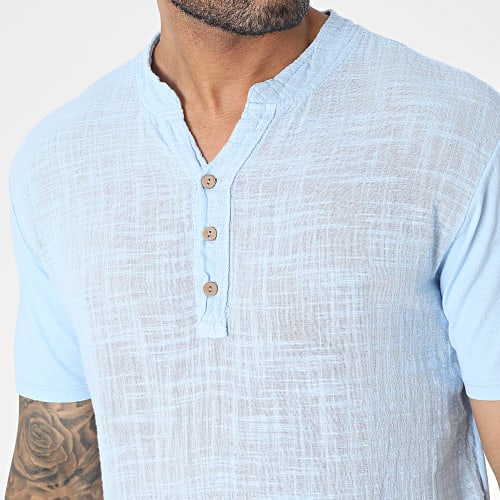 Polo Manches Courtes Bleu Clair
