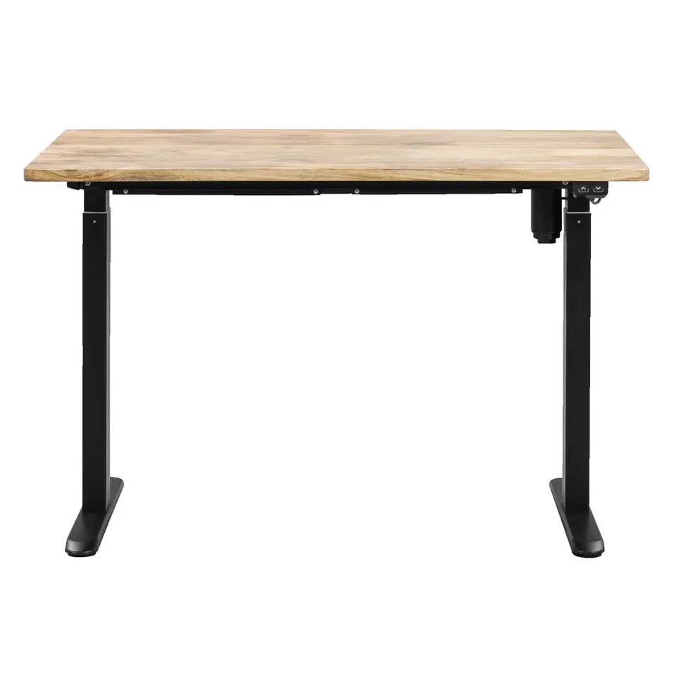 Bureau Homeworx zit/sta elektrisch verstelbaar – mangohout/zwart - 75/118x120x70 cm