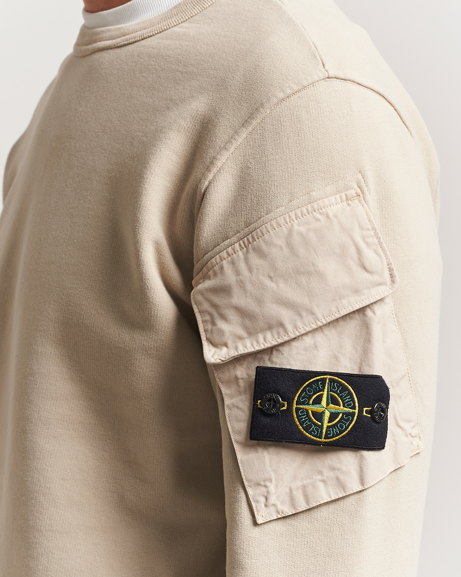 Stone Island Organic Cotton Fleece Arm Pocket Sweatshirt Desert