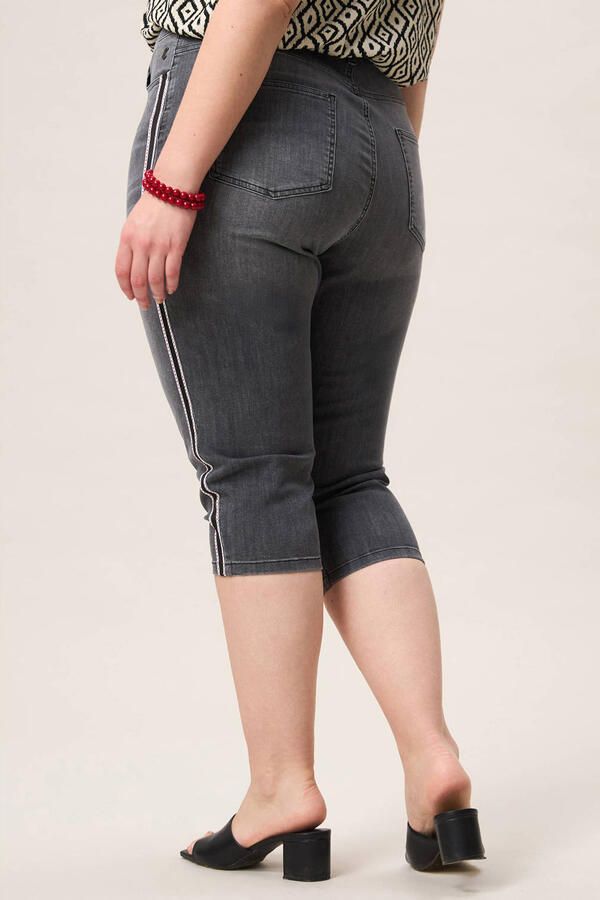 Miss Etam Plus skinny high waist broek grey denim