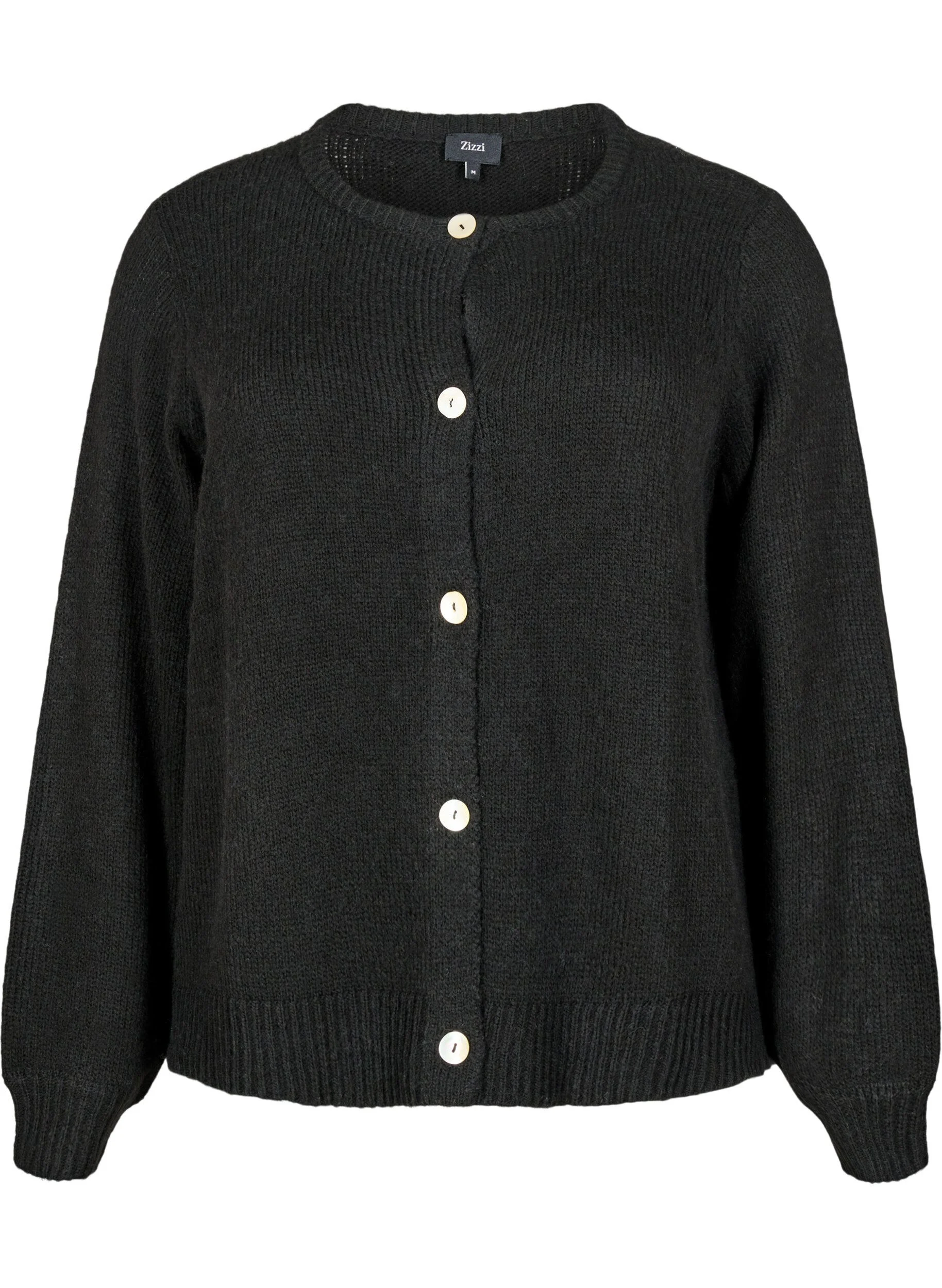 Strikcardigan med uld og knapper
