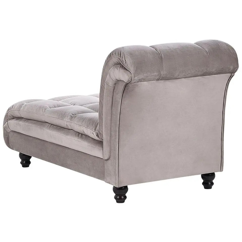 LORMONT - Chaise longue - Taupe - Rechterzijde - Fluweel