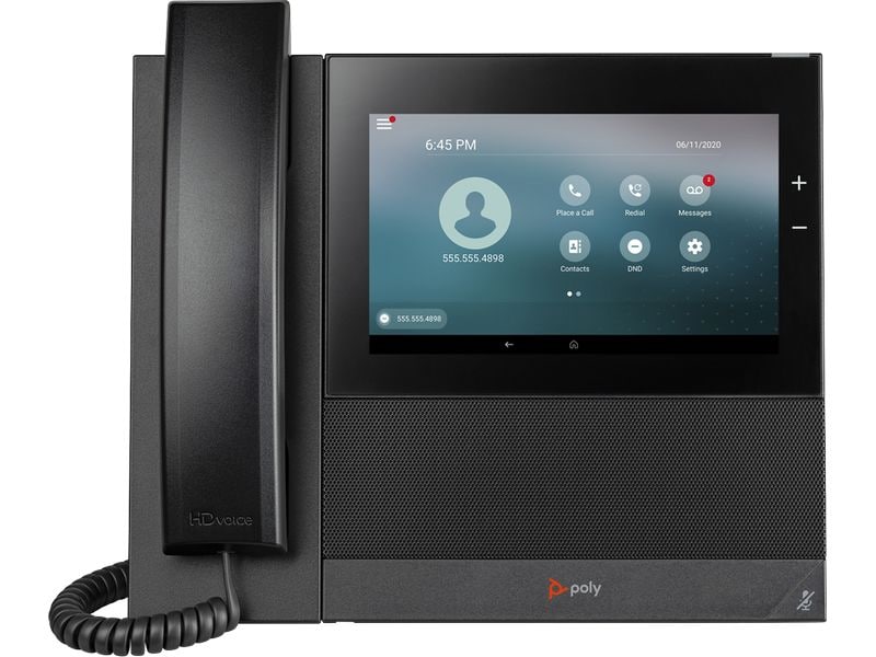 HP Tischtelefon Poly CCX 600 Microsoft Teams Schwarz Leistungsstarkes Business-Media-Tischtelefon mit grossem Farbdisplay