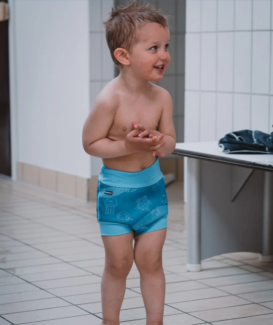 Watery blebadebukser til børn - Neoprene Swim Nappy - Nordic Pink Stripes