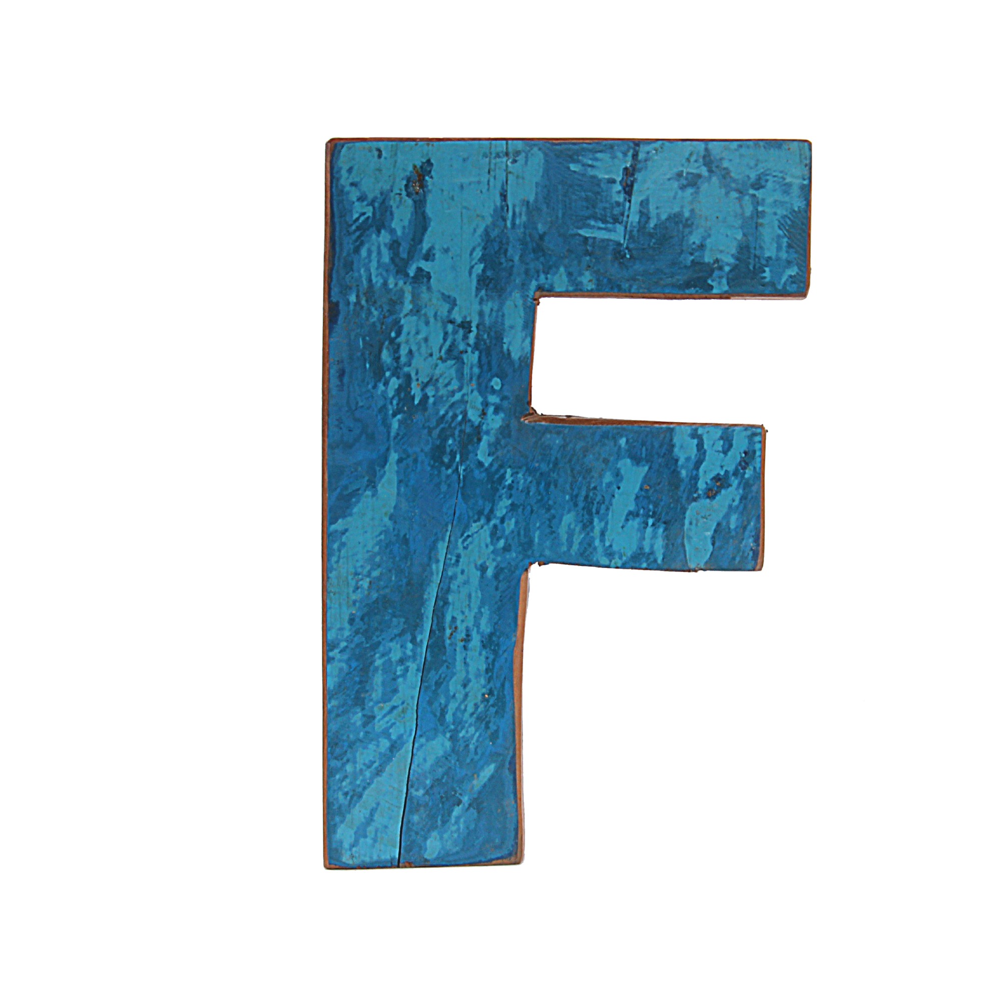Holzbuchstabe 'F', mehrfarbig, T 2,5 cm, B 13 cm, H 19 cm von fischer's lagerhaus