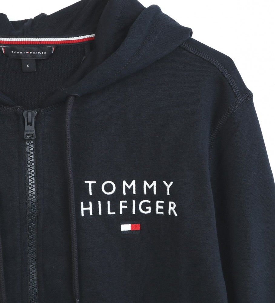 Moletom com capuz Tommy Hilfiger FZ, azul marinho