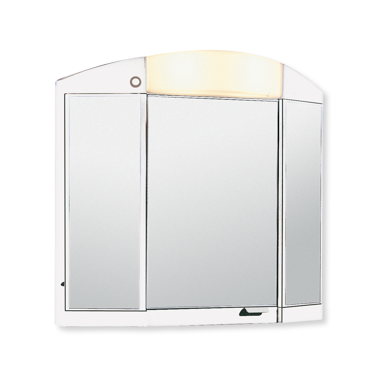 Spiegelschrank - weiß - mit Beleuchtung - 65 cm breit