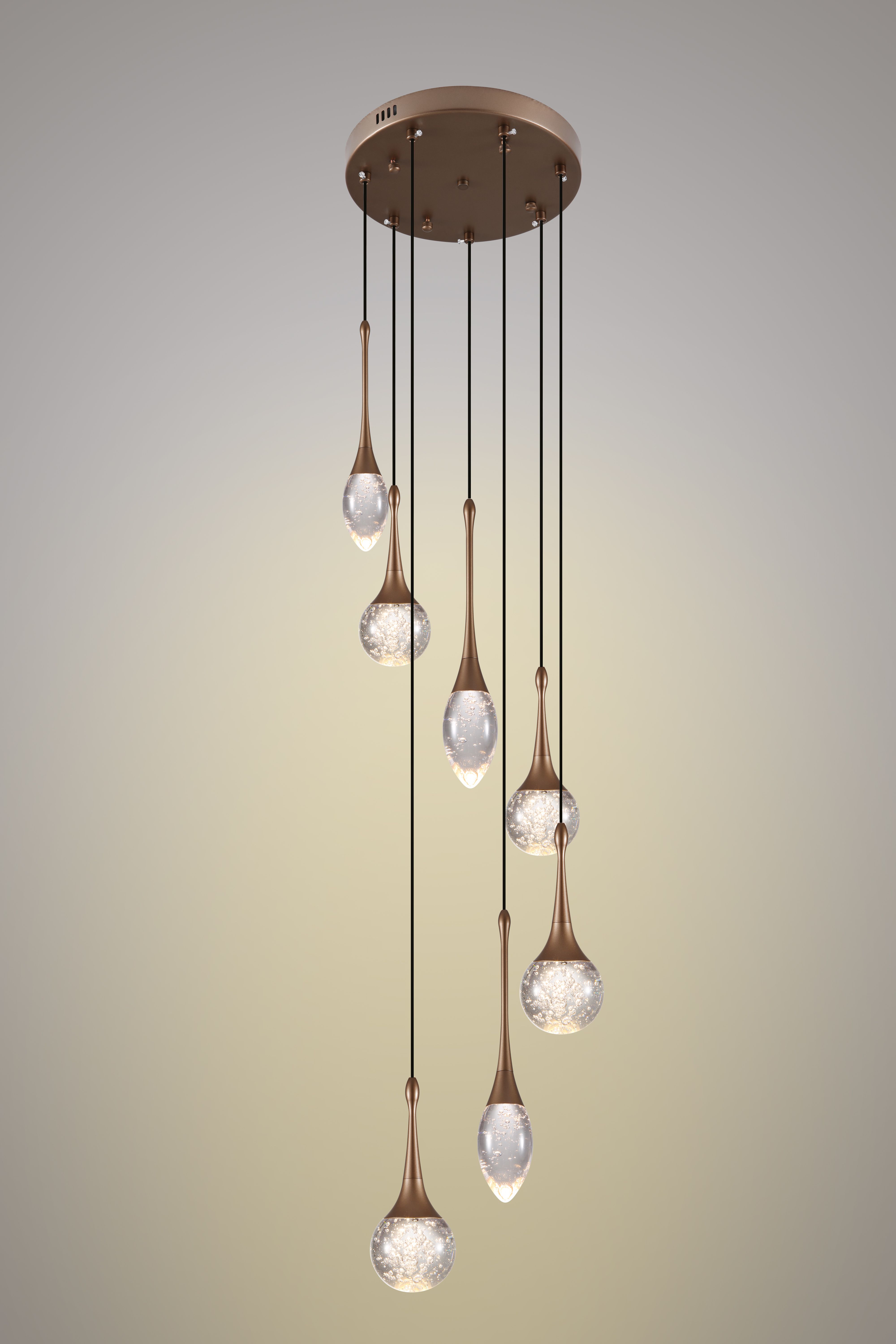 Hanglamp 7-lichts Antiek Brons Bolla ⌀30  x H180 cm