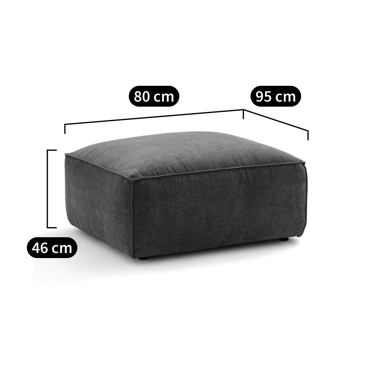 LA REDOUTE INTERIORS<br>Puf modular de veludo texturizado, Seven