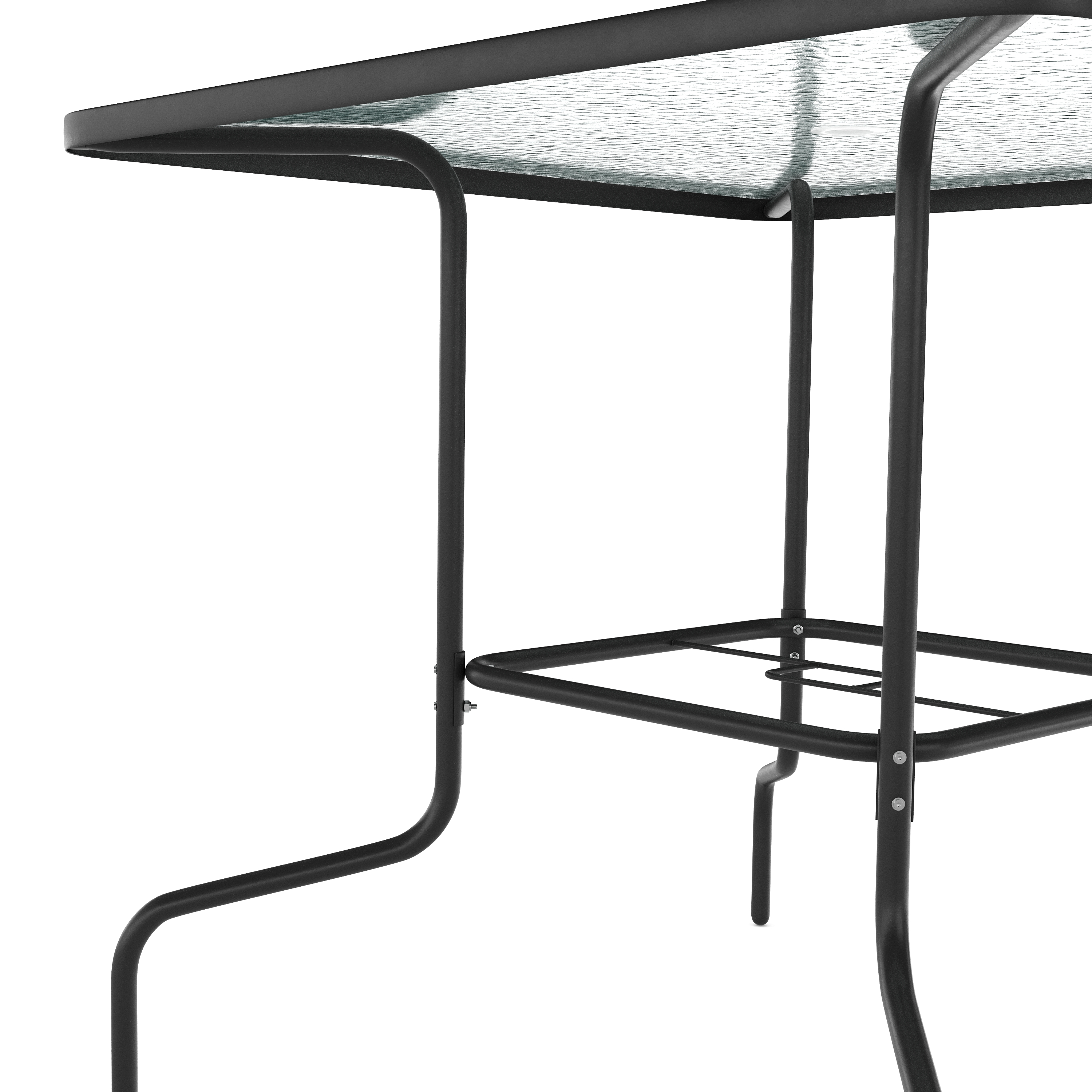 Gartenmöbel Set SILVANO mit Schirmloch schwarz