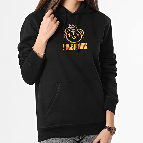 Sweat Capuche Femme Nounours King Noir Orange