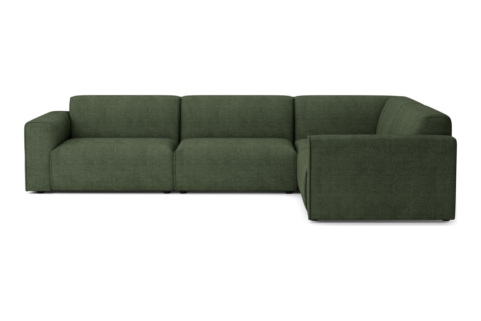 Monaco hjørnesofa 3/1,5 hjørnesofa. Tekstil Fjord 11 Winter Moss med sorte ben. Std komfort.