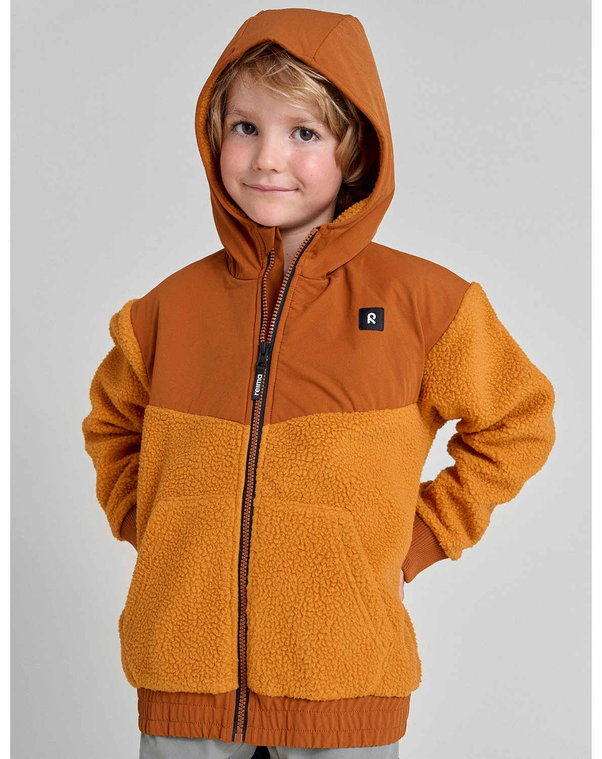 Kapuzen-Fleecejacke SAMOTA in cinnamon brown