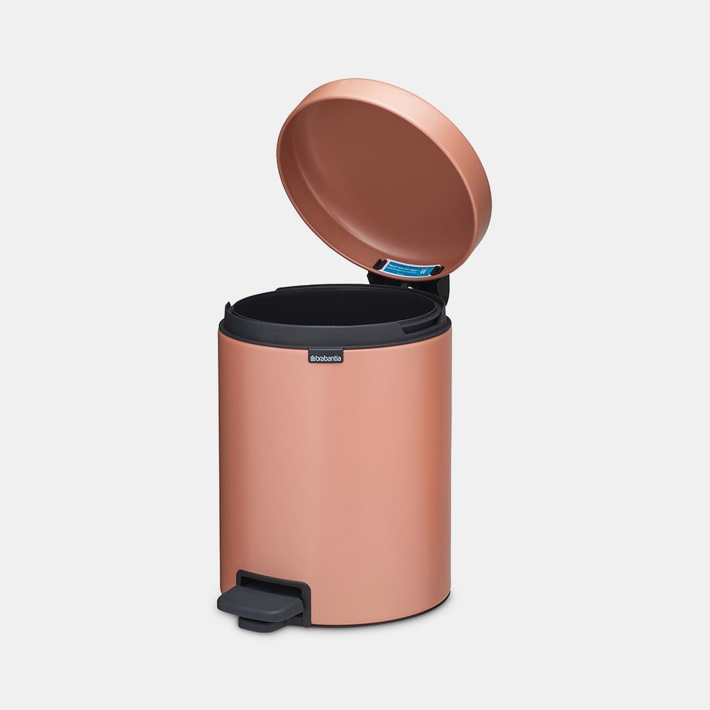 NewIcon Pedaalemmer, 5 liter, kunststof binnenemmer - Warm Copper