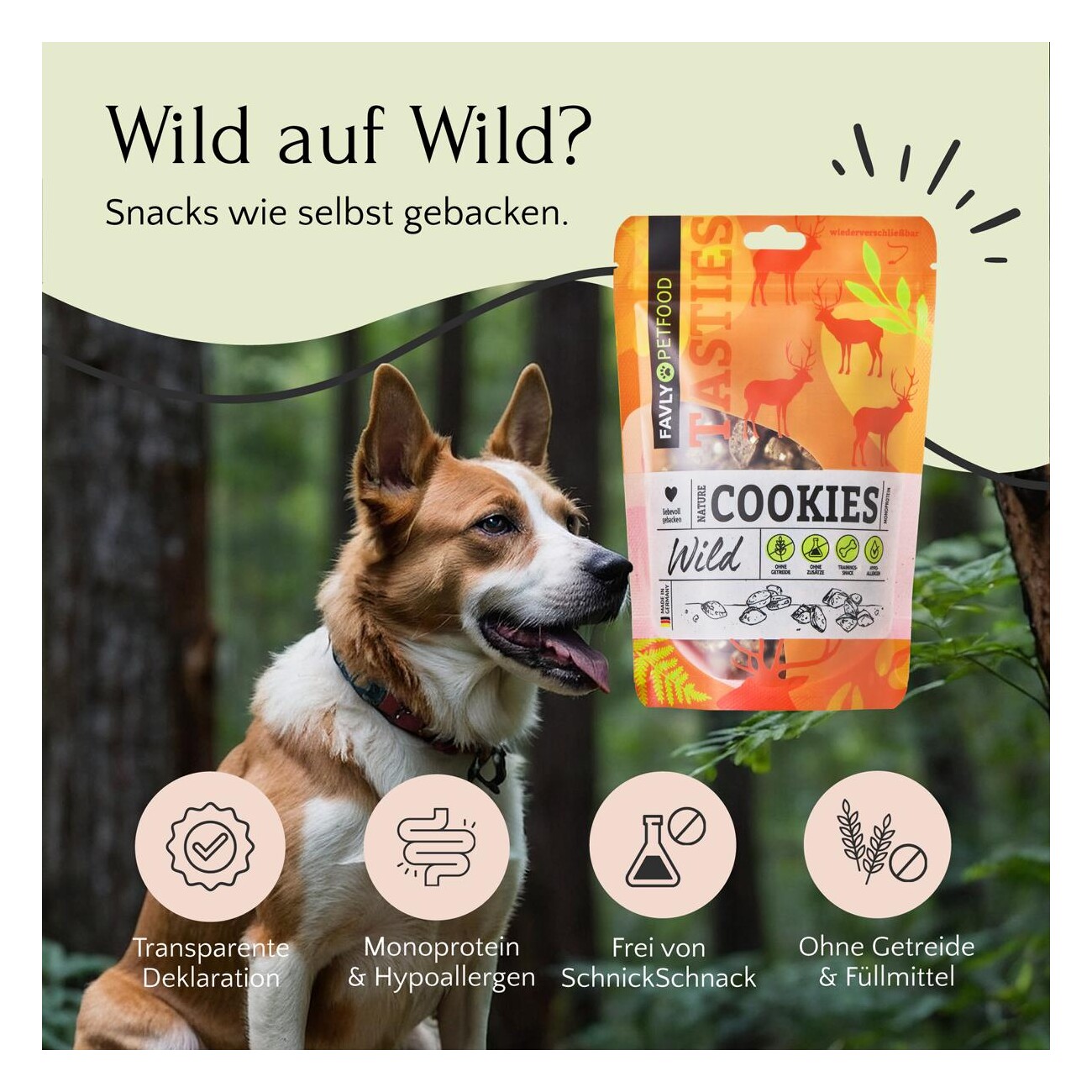 FAVLY Petfood Nature Cookies Wild 360 g