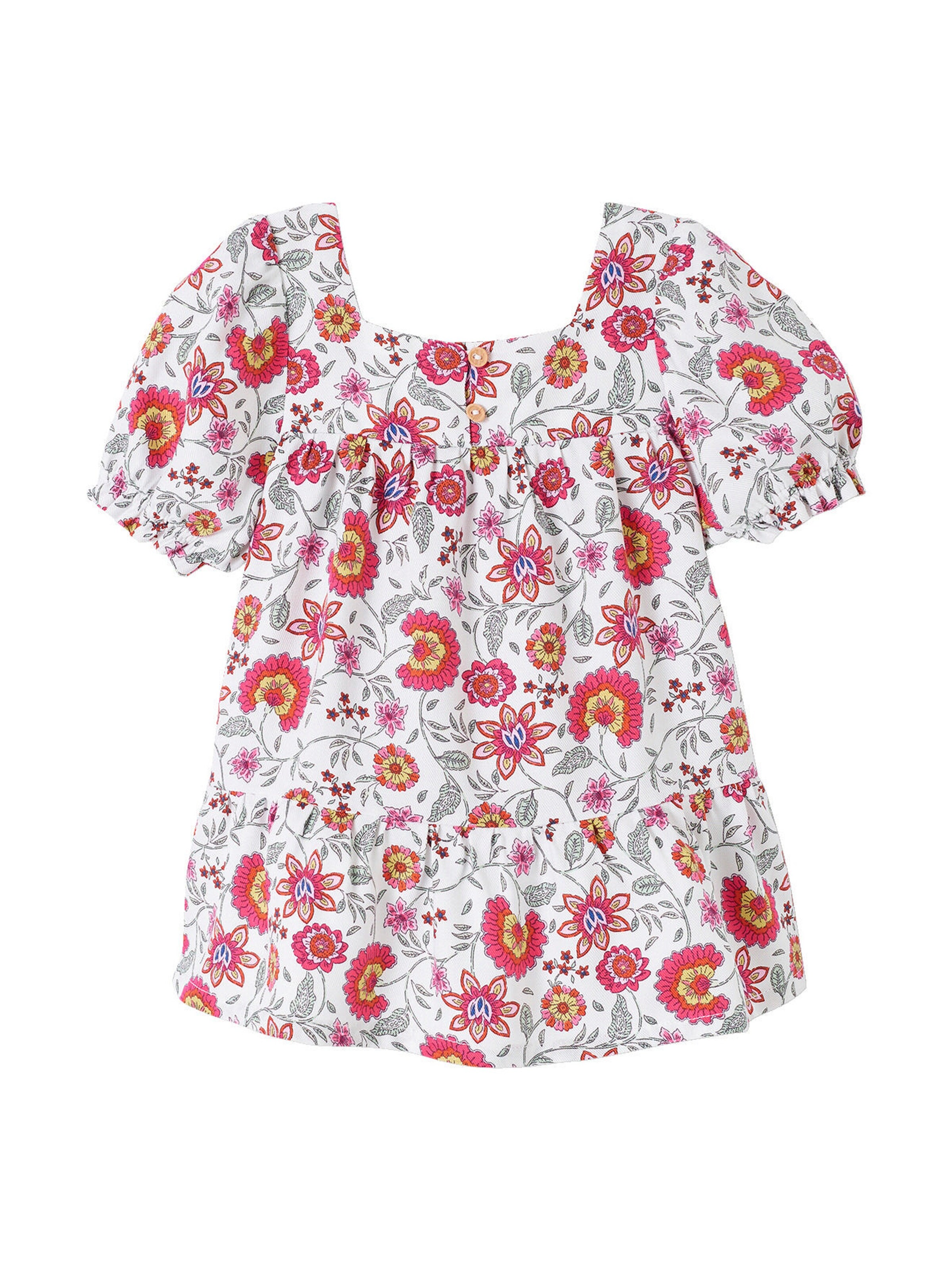 Vertbaudet Baby Kleid mit Blumen wollweiß