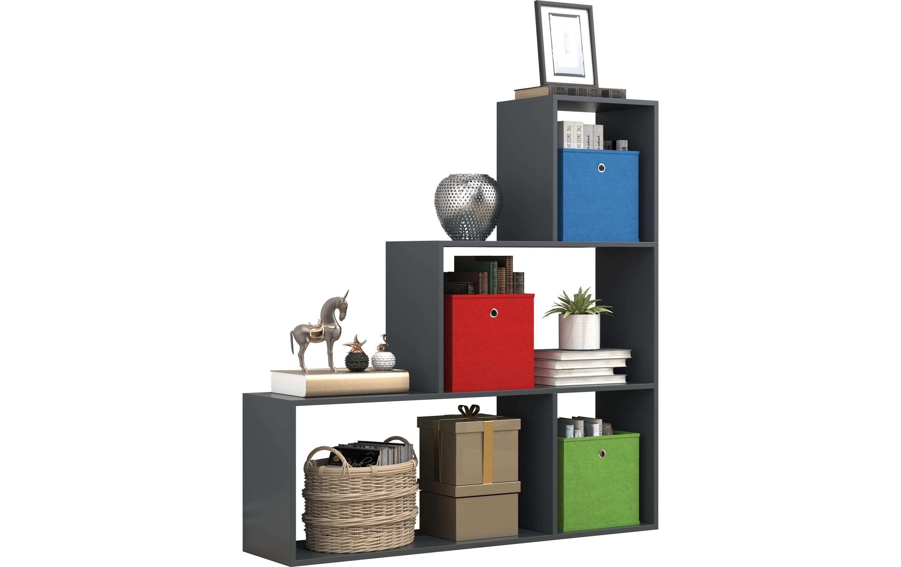 Regal Dubila M 117 x 123 cm, AnthrazitStylisches Treppenregal