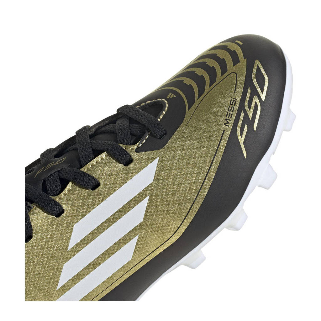 adidas F50 Club Messijunior voetbalschoenen metallic goud/wit/zwart