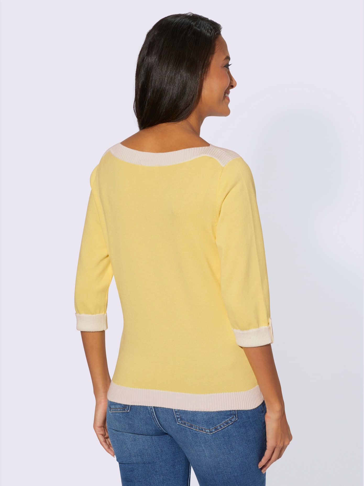 Pull à manches 3/4 100% coton pima