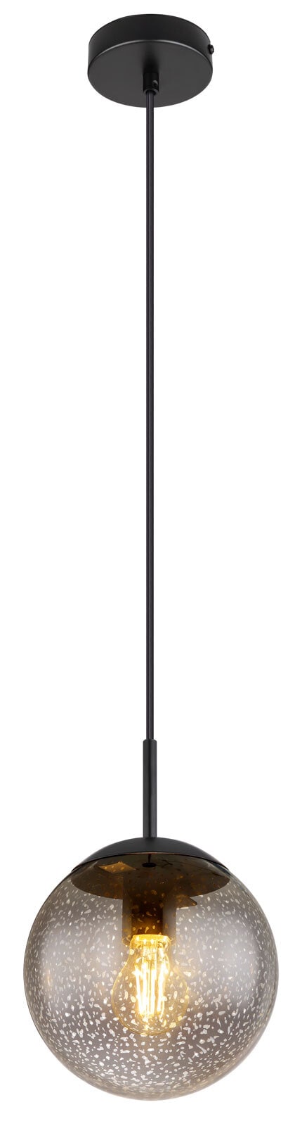GLOBO Retrofit Pendelleuchte Helmut 20x120 cm schwarz/Sterneffekt