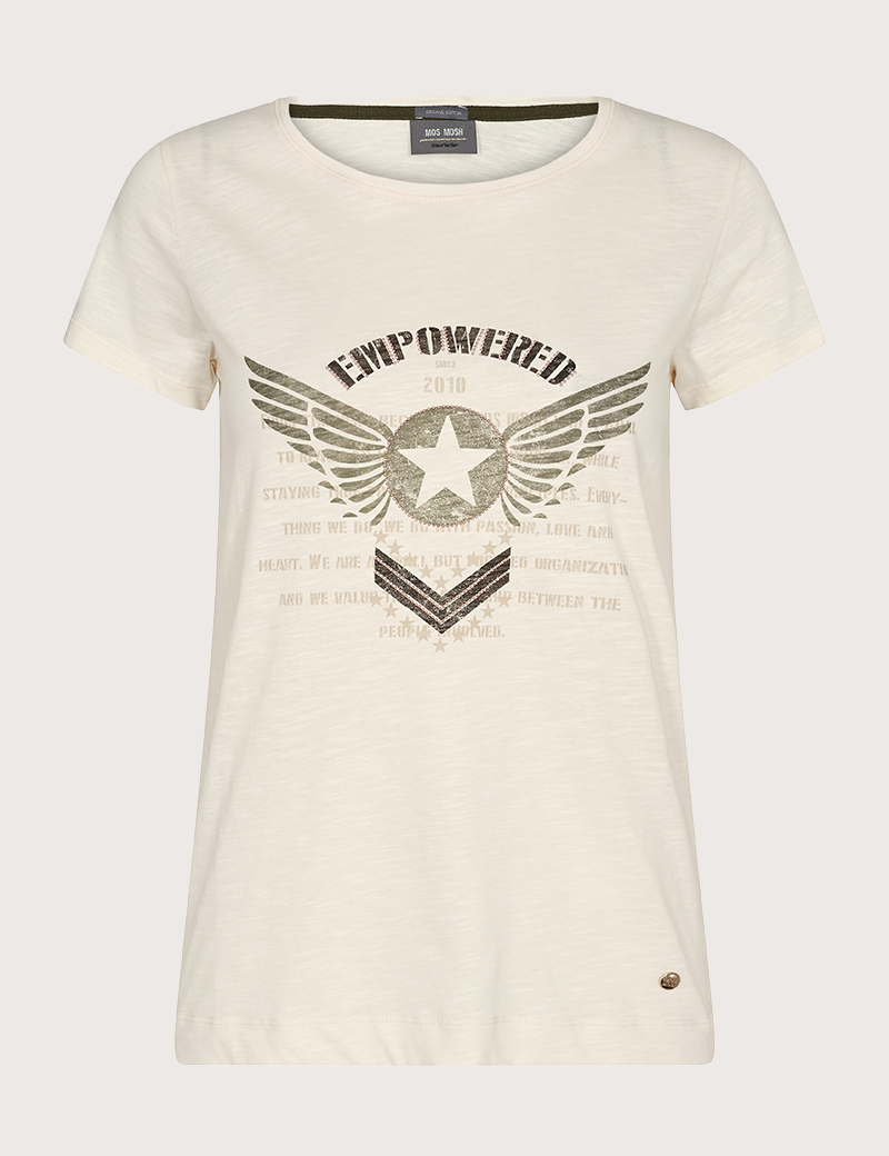MOS MOSH T-SHIRT FEMME IMPRIMÉ MILITAIRE BEIGE
