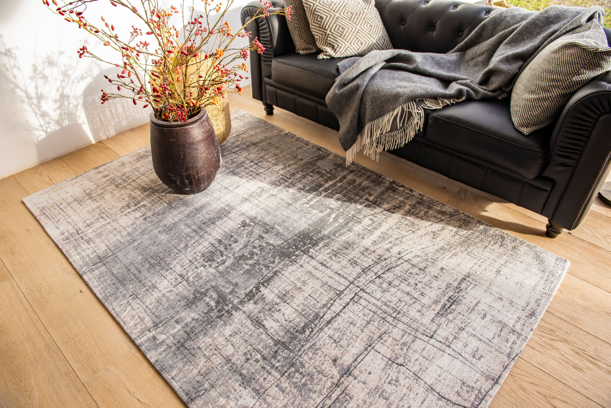 Ecorugs vloerkleed Griff grijs 170x240 cm