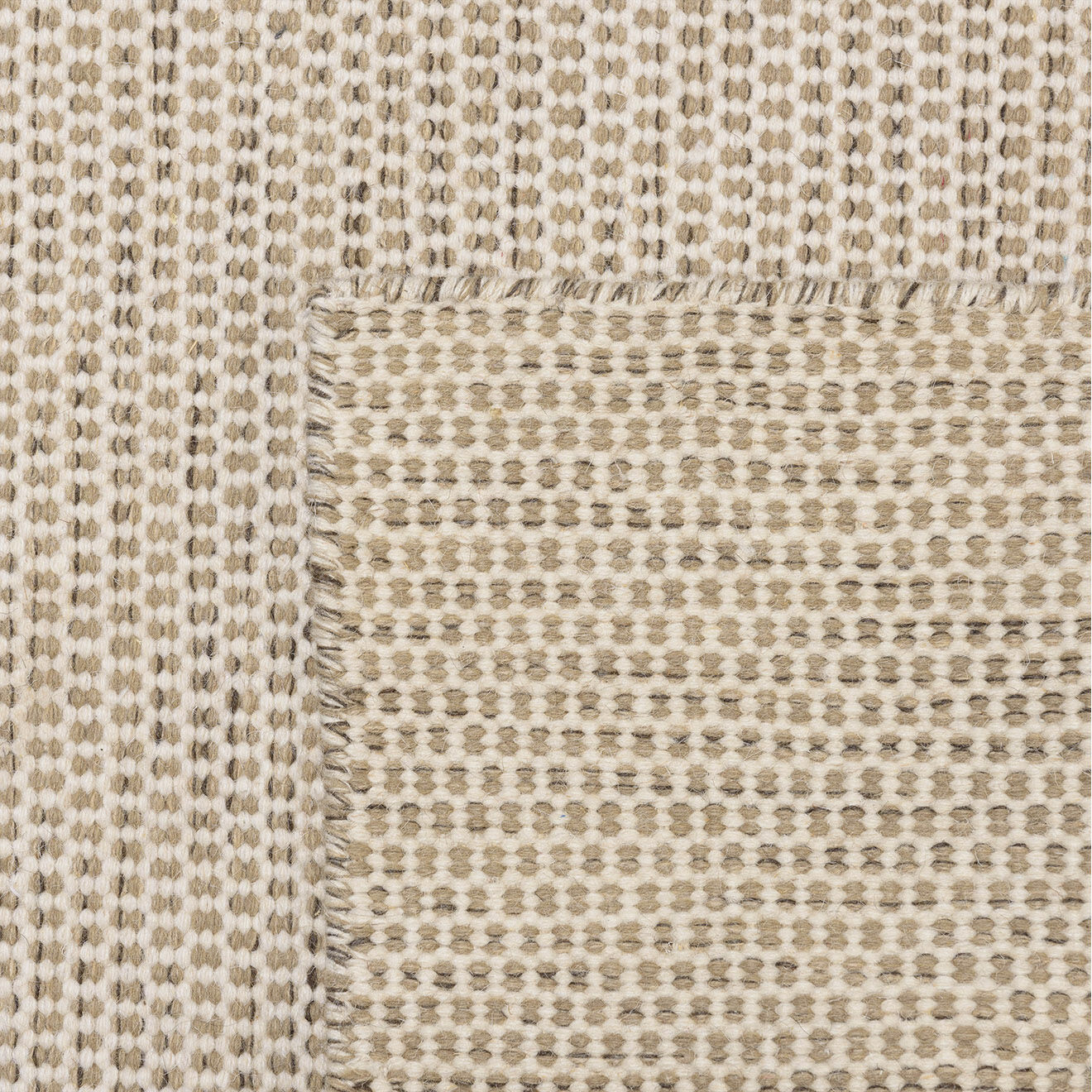 Macabane Tapis en Laine tissée Quentin blanc/marron chiné - 290x200 cm