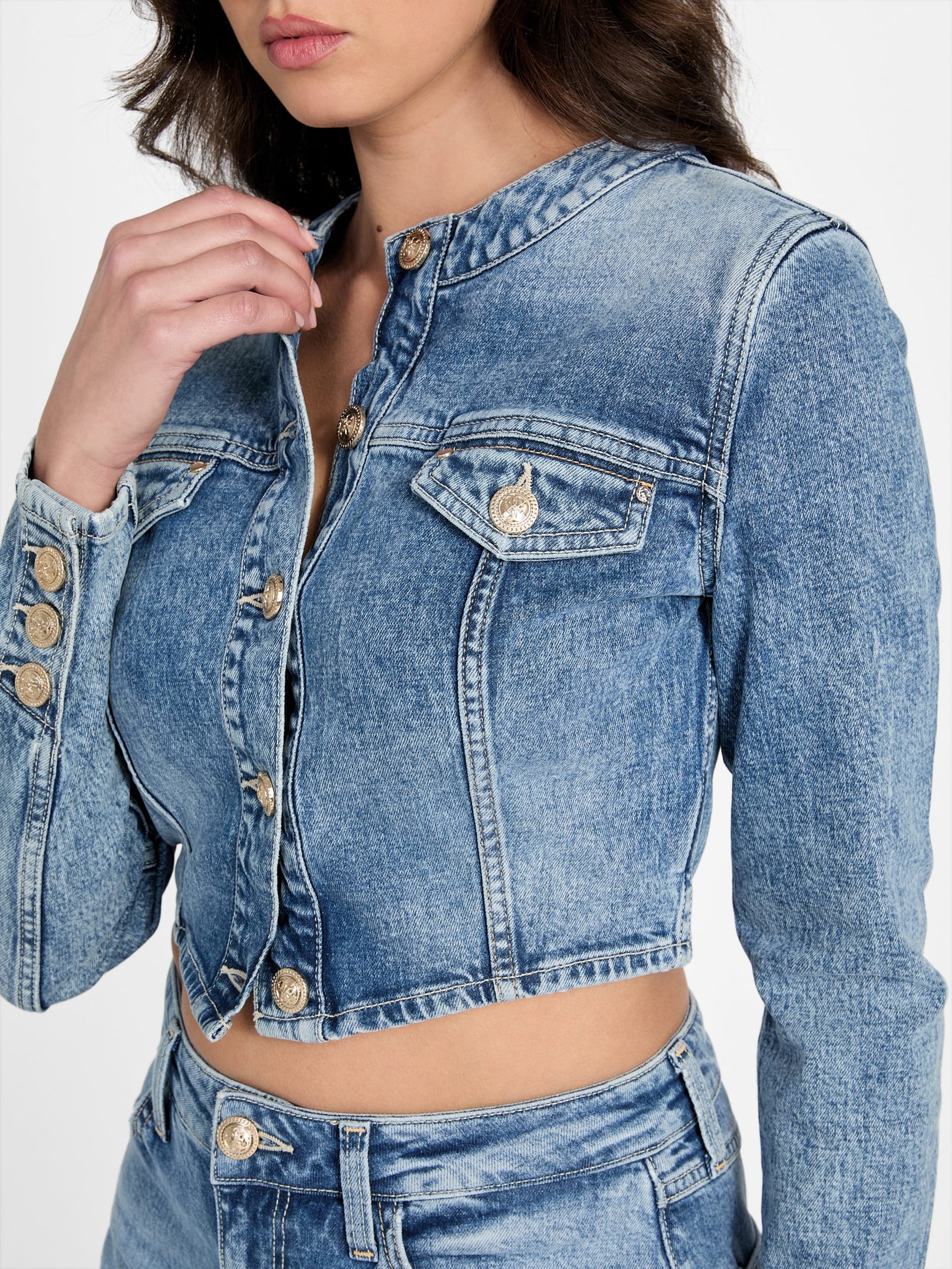 Jaqueta jeans cropped Eco Gemma