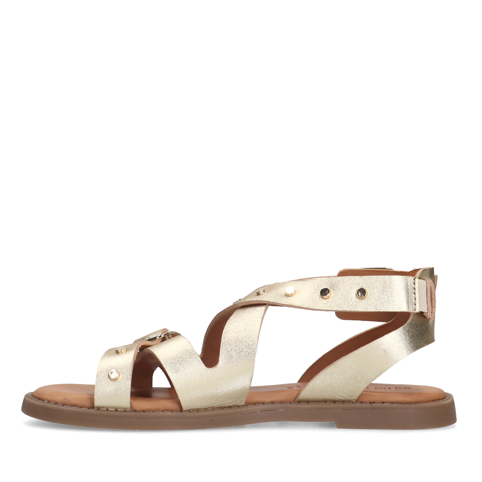 Gouden leren sandalen met studs
