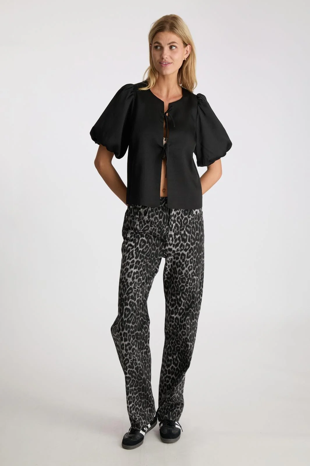 Neo Noir Simona Leopard Pants grey leopard