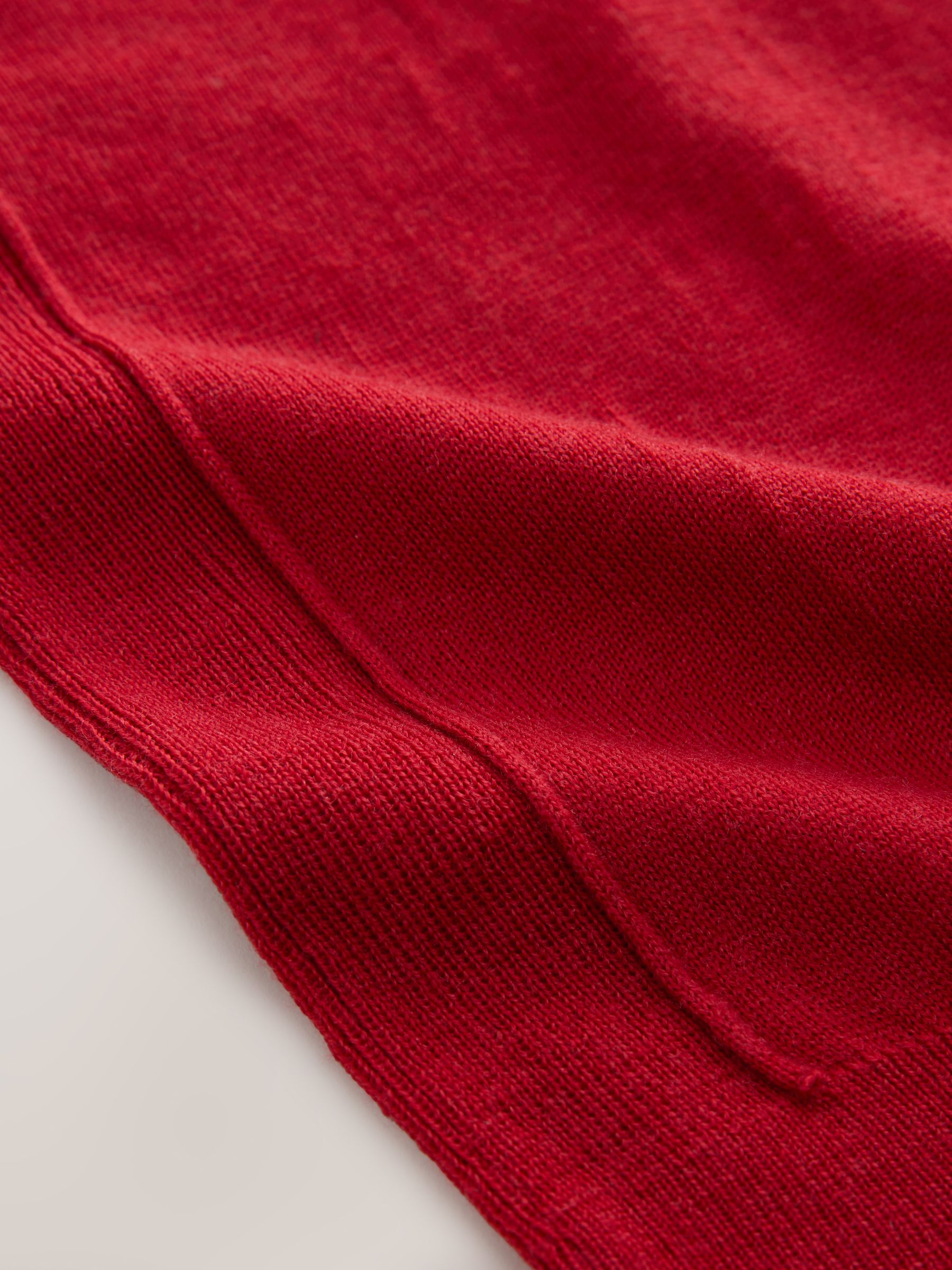 Rood - 100% Merinowol N.Premium lange mouwen trui met ronde hals