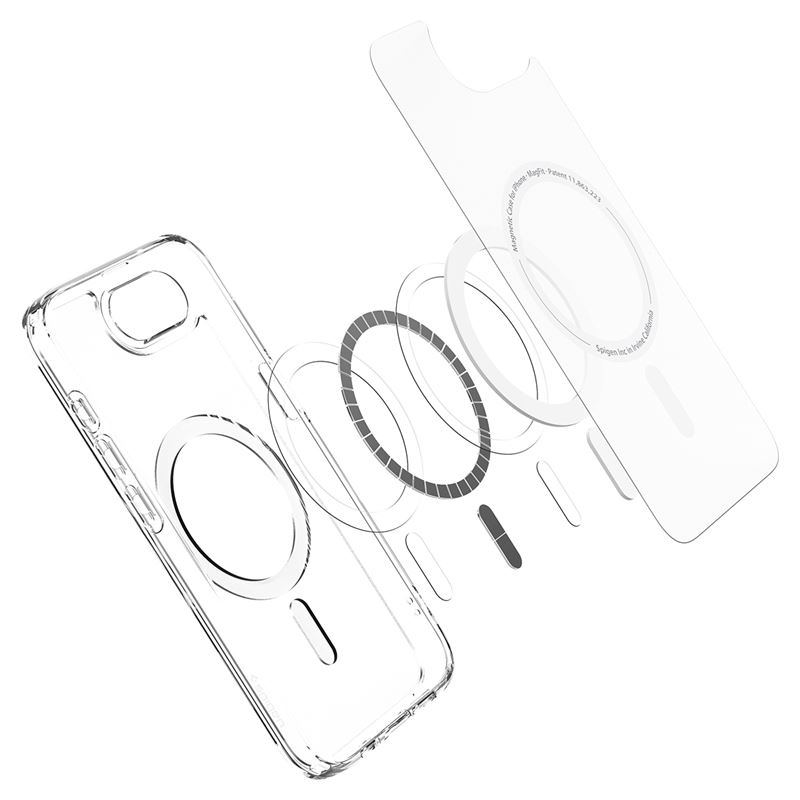 iPhone 16e Ultra Hybrid MagSafe Hülle TPU Bumper Acryl Rückseite Air Cushion Fallschutz (ACS09145) - Frost White (Matt)