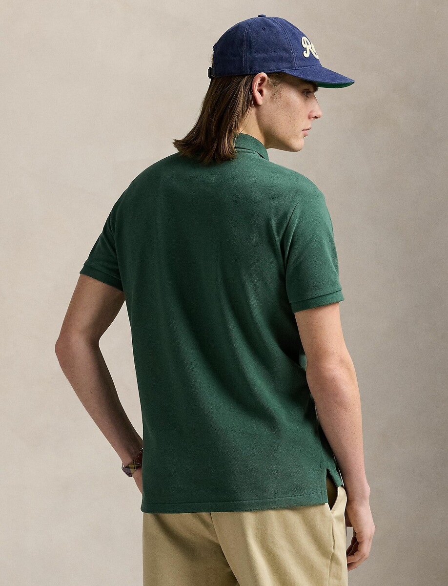 POLO RALPH LAUREN<br>Camisa polo reta de algodão com bordado de jogador de pônei