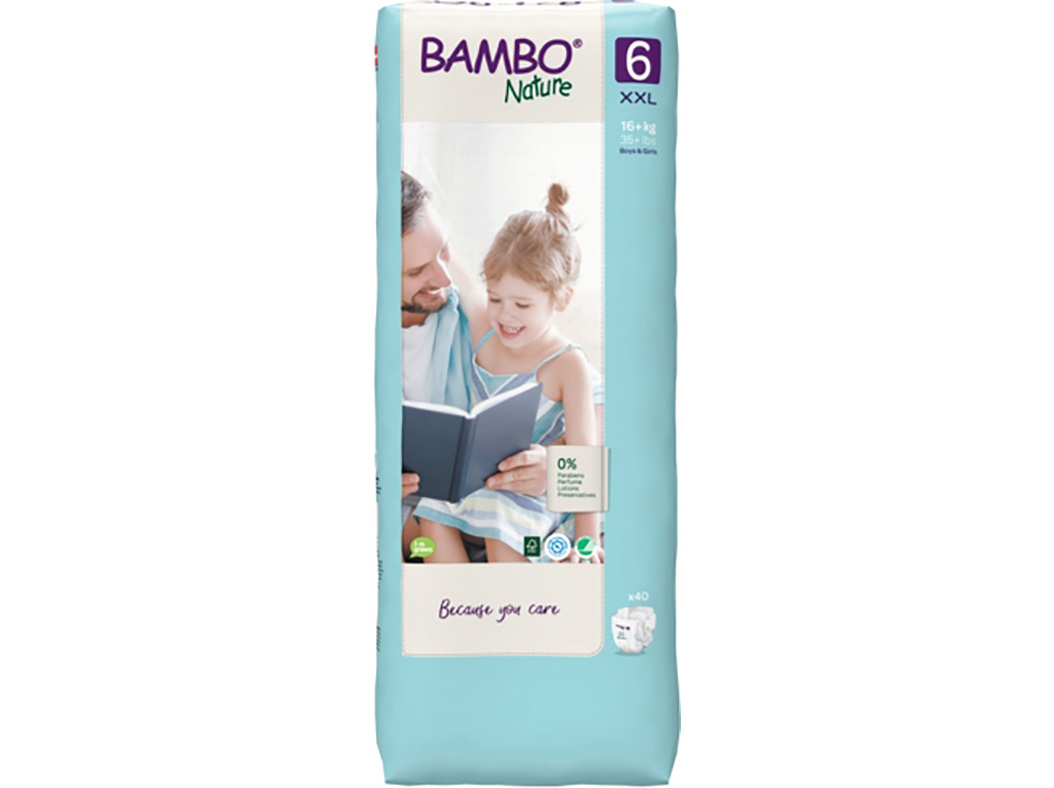 FRALDAS BAMBO NATURE 6-XXL  16 KG 40UN DM