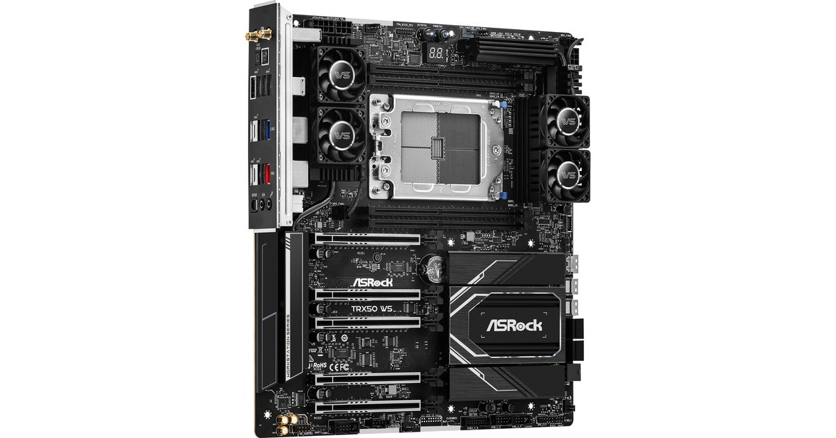 ASRockTRX50 WS socket sTR5 moederbord  (Zwart, RAID, 2,5Gb-LAN, WLAN, BT, Sound, ATX)