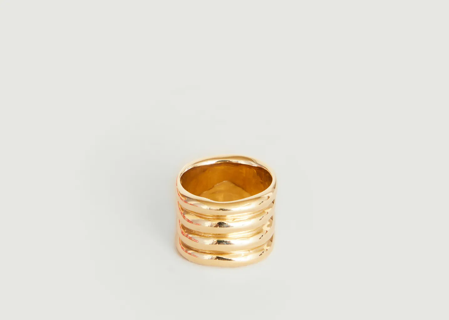 Bague large plaqué or Stack FARIS