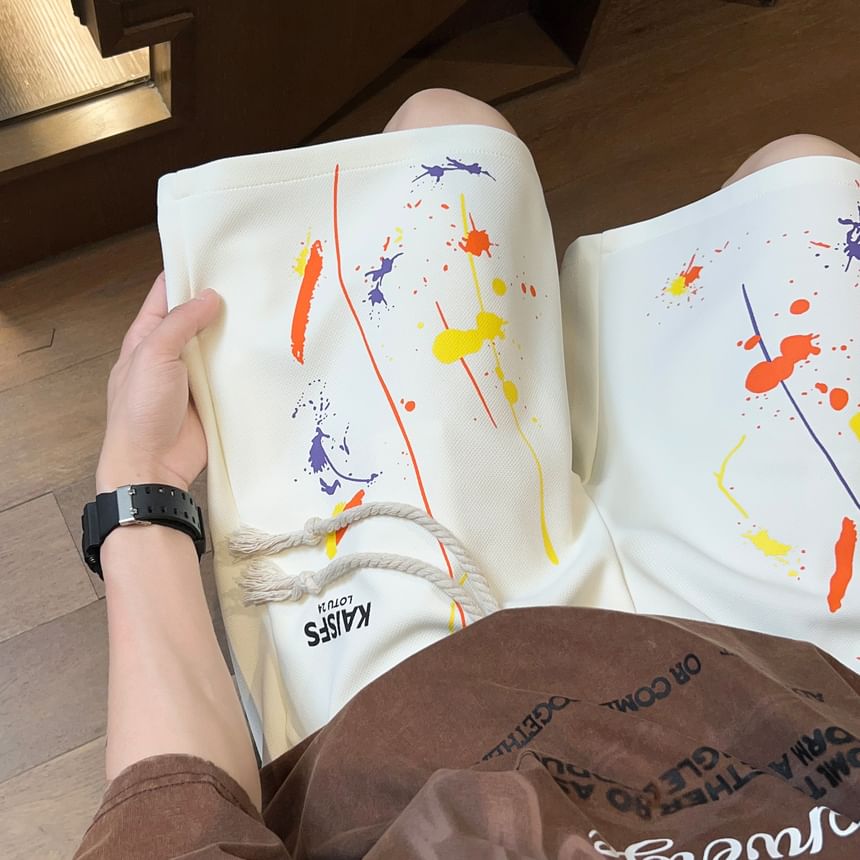 Derbundy - Mid Rise Paint Shorts