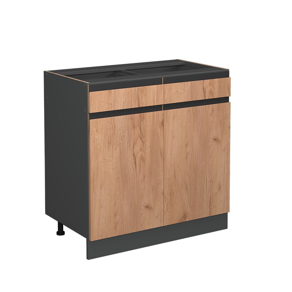 Vicco Schubunterschrank Küchenschrank Küchenmöbel R-Line J-Shape Anthrazit Eiche 80 cm modern