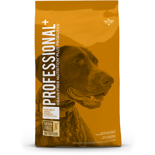 Professional+ Grain Free poulet et lentilles pour chien senior
