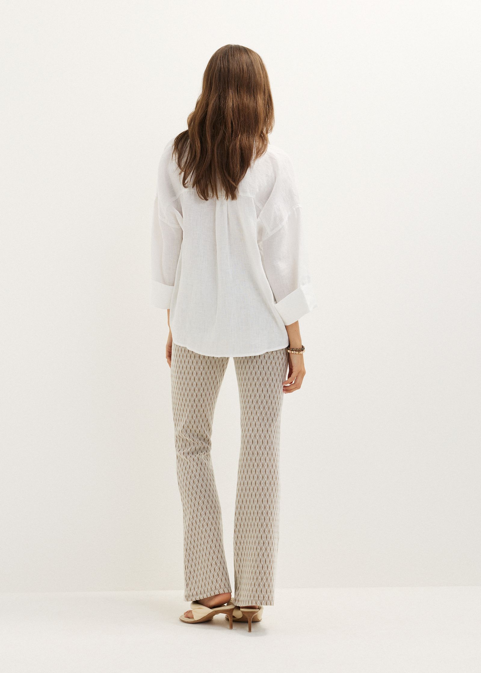 Jacquard flared broek