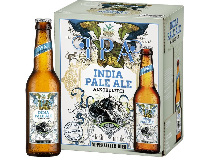 Appenzeller Bier Bier IPA alkoholfrei 6 x 0.33 l India Pale Ale ohne Alkohol