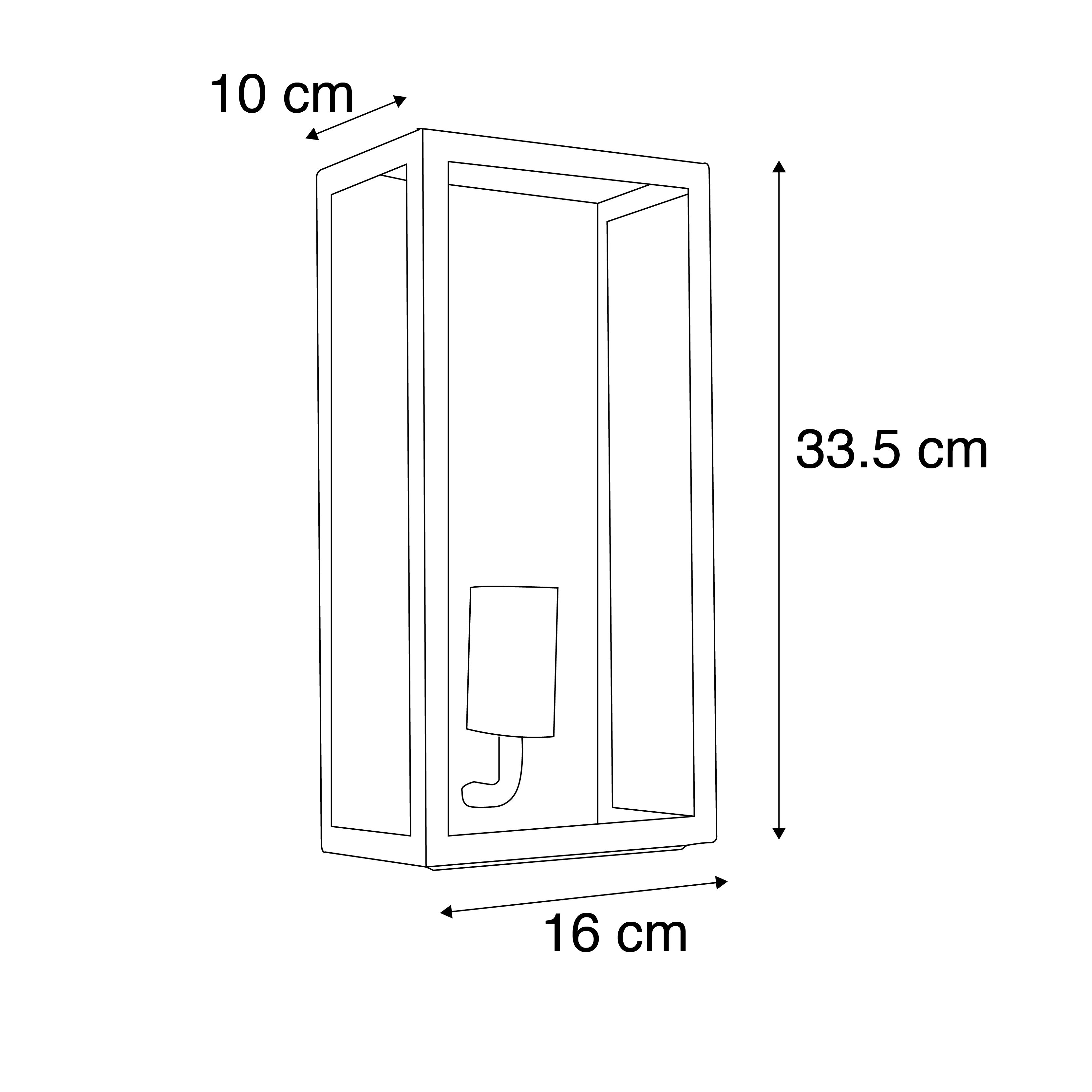 Industriële buiten wandlamp zwart IP44 met glas - Rotterdam