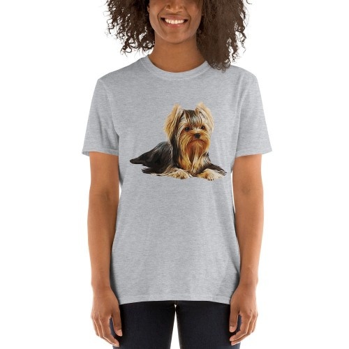 Camiseta feminina Macochula personalizada com a foto do seu animal de estimação cinza.