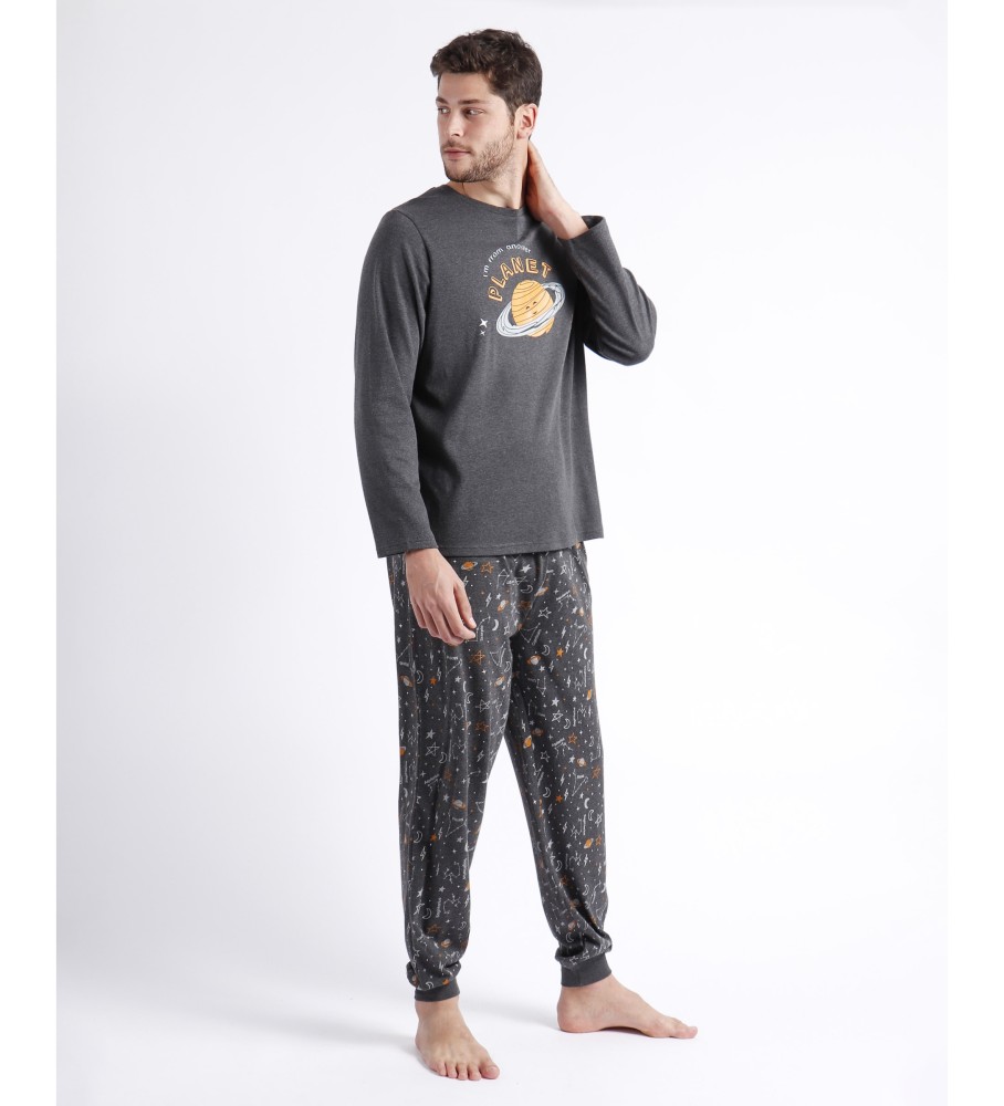 Pijama de manga comprida Admas Planet cinza