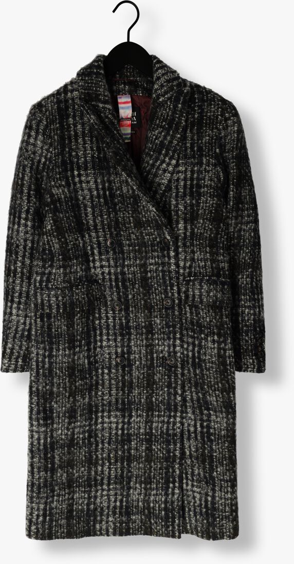 SCOTCH & SODA zwarte scotch & soda mantel double breasted coat in a blue check