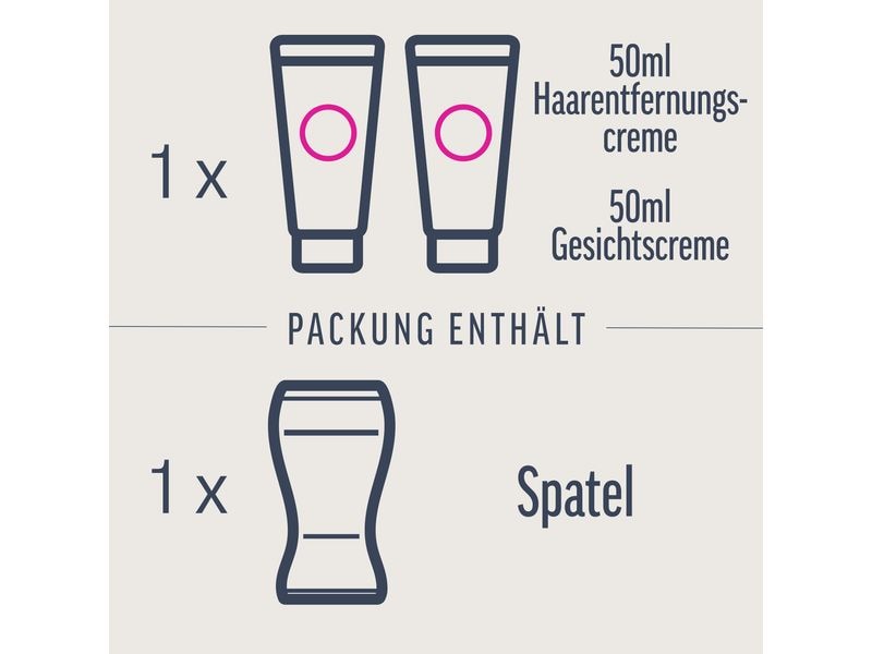 Veet Enthaarungscrème Set 2 x 50 ml Haarentfernungs-Creme Set für das Gesicht