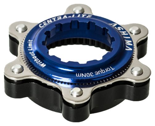 Ashima Adaptateur Center Lock Bleu pour montage 6 trous